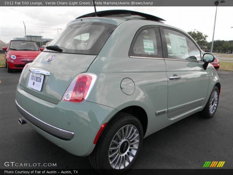 Verde Chiaro (Light Green) / Pelle Marrone/Avorio (Brown/Ivory) 2012 Fiat 500 Lounge