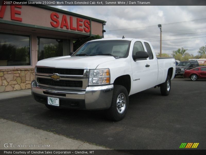 Summit White / Dark Titanium 2007 Chevrolet Silverado 2500HD Work Truck Extended Cab 4x4