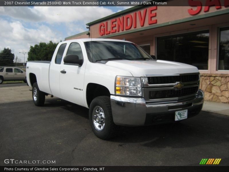 Summit White / Dark Titanium 2007 Chevrolet Silverado 2500HD Work Truck Extended Cab 4x4