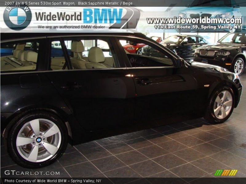 Black Sapphire Metallic / Beige 2007 BMW 5 Series 530xi Sport Wagon
