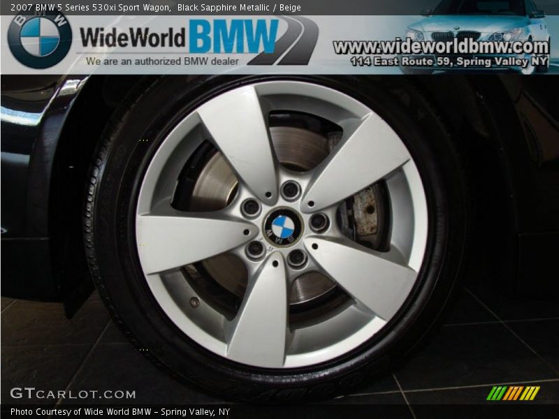Black Sapphire Metallic / Beige 2007 BMW 5 Series 530xi Sport Wagon
