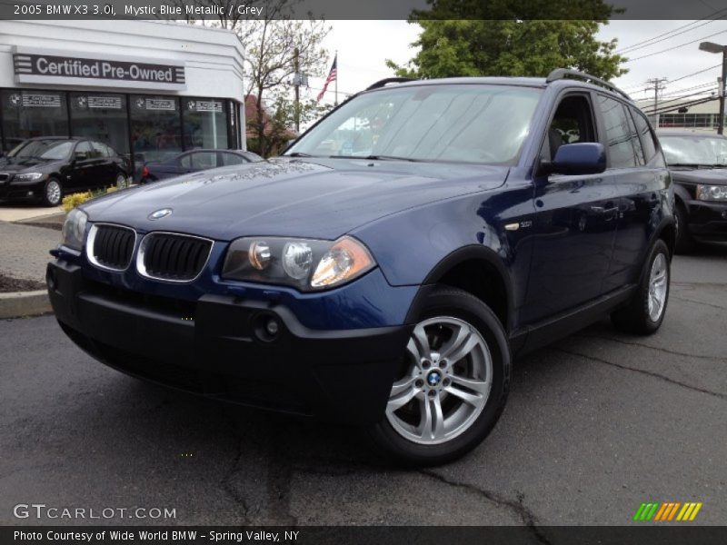 Mystic Blue Metallic / Grey 2005 BMW X3 3.0i