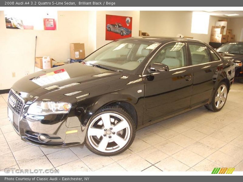 Brilliant Black / Beige 2008 Audi A4 3.2 Quattro S-Line Sedan