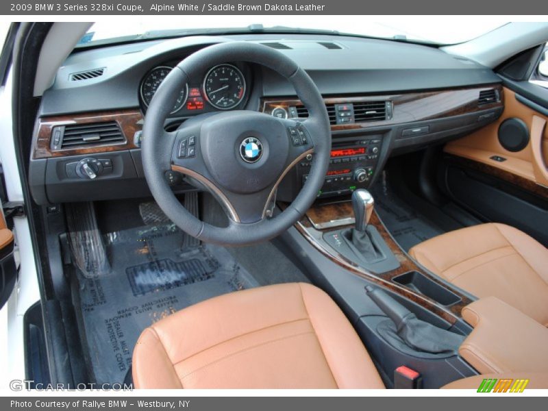 Alpine White / Saddle Brown Dakota Leather 2009 BMW 3 Series 328xi Coupe