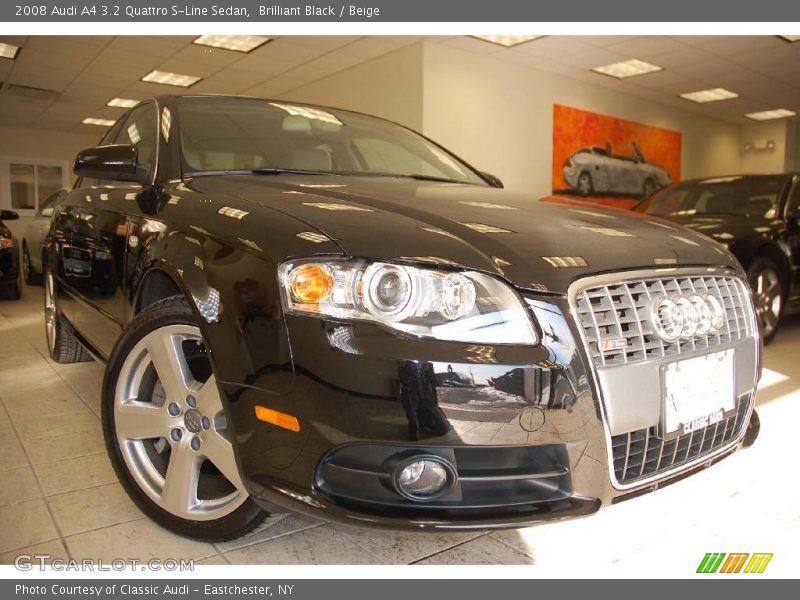 Brilliant Black / Beige 2008 Audi A4 3.2 Quattro S-Line Sedan