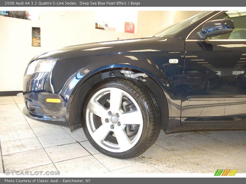 Deep Sea Blue Pearl Effect / Beige 2008 Audi A4 3.2 Quattro S-Line Sedan