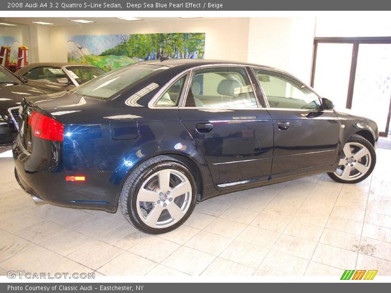 Deep Sea Blue Pearl Effect / Beige 2008 Audi A4 3.2 Quattro S-Line Sedan