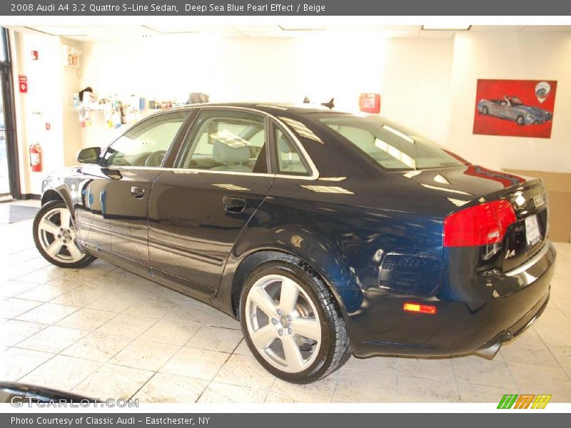 Deep Sea Blue Pearl Effect / Beige 2008 Audi A4 3.2 Quattro S-Line Sedan