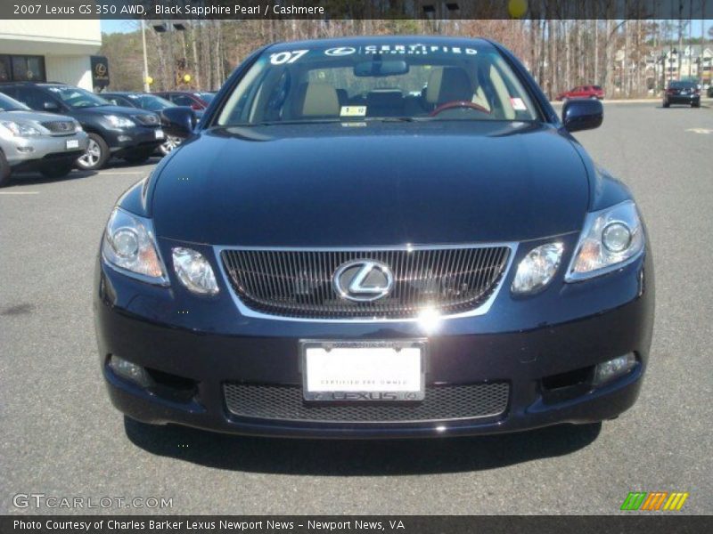 Black Sapphire Pearl / Cashmere 2007 Lexus GS 350 AWD