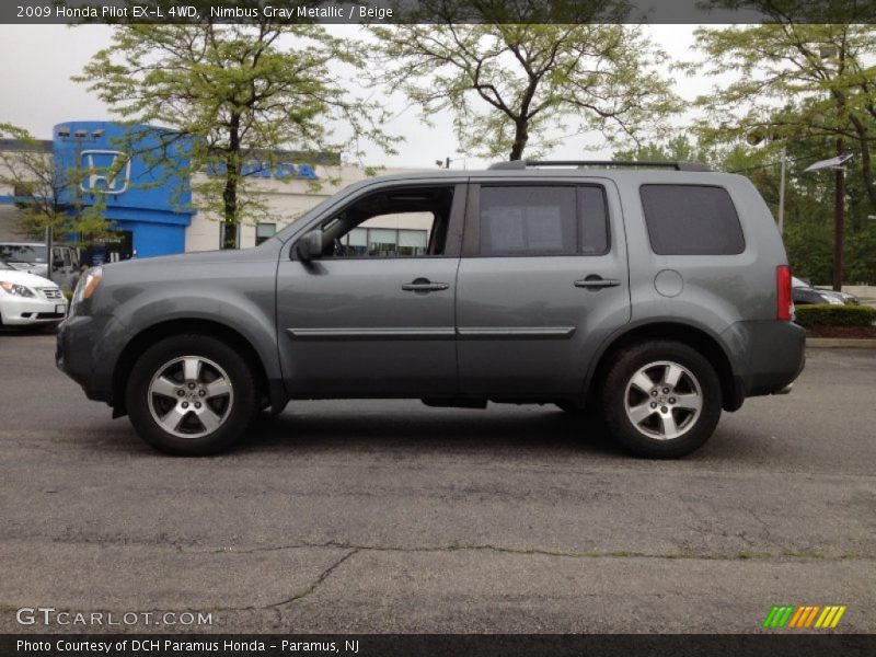 Nimbus Gray Metallic / Beige 2009 Honda Pilot EX-L 4WD