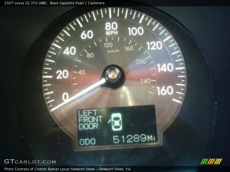 Black Sapphire Pearl / Cashmere 2007 Lexus GS 350 AWD