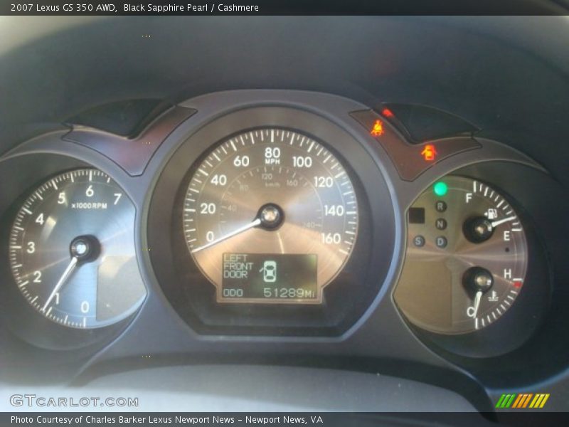 Black Sapphire Pearl / Cashmere 2007 Lexus GS 350 AWD