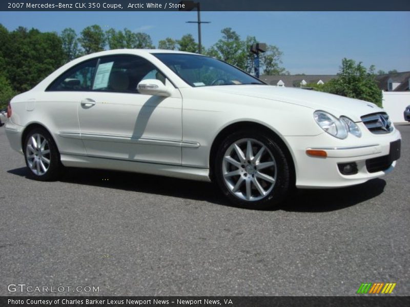 Arctic White / Stone 2007 Mercedes-Benz CLK 350 Coupe