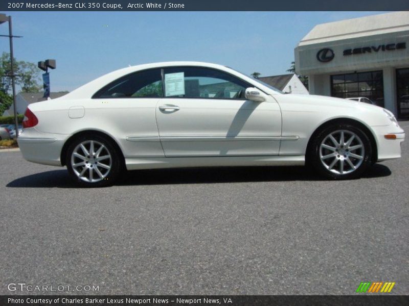 Arctic White / Stone 2007 Mercedes-Benz CLK 350 Coupe
