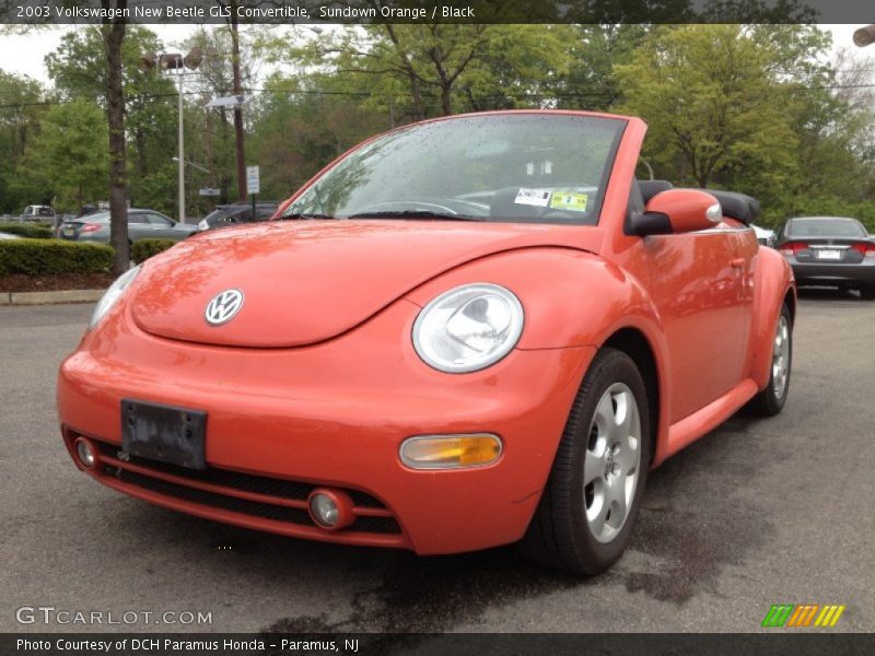 Sundown Orange / Black 2003 Volkswagen New Beetle GLS Convertible