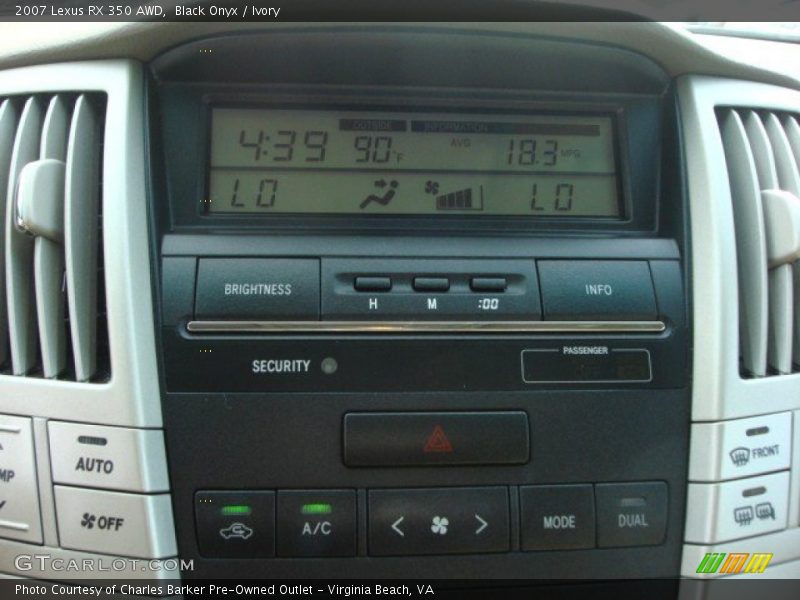 Black Onyx / Ivory 2007 Lexus RX 350 AWD