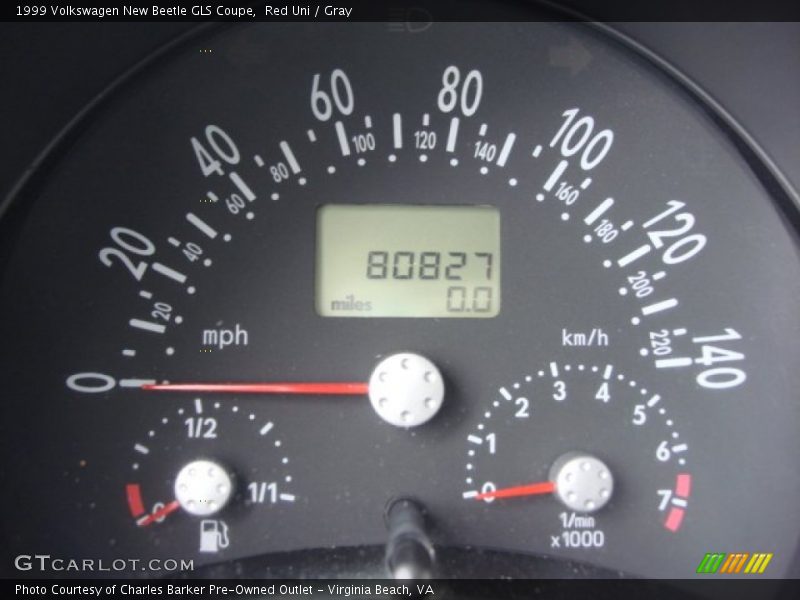 Red Uni / Gray 1999 Volkswagen New Beetle GLS Coupe