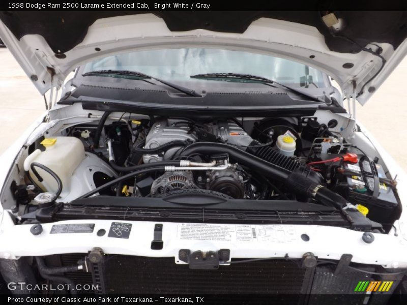 Bright White / Gray 1998 Dodge Ram 2500 Laramie Extended Cab
