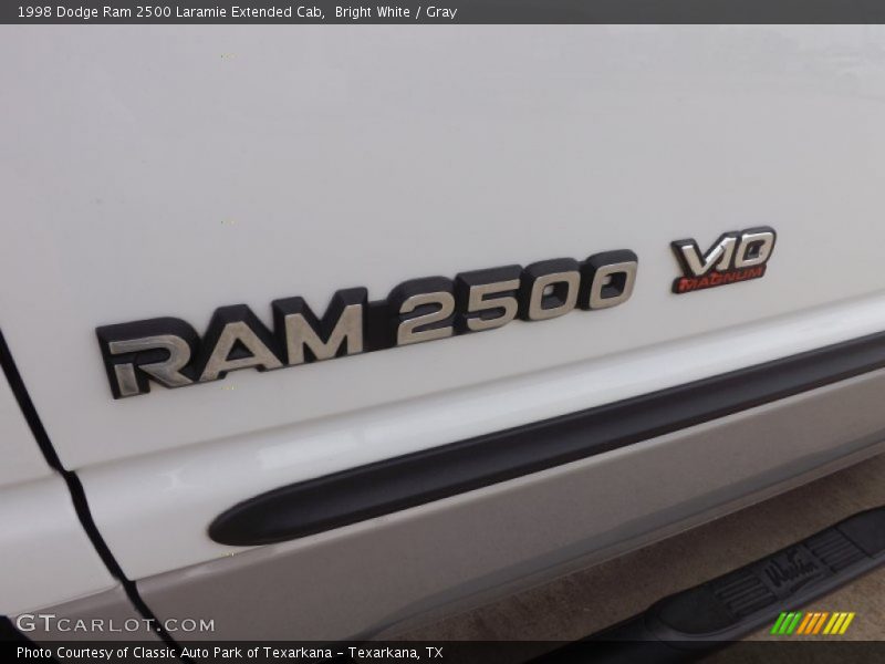 Bright White / Gray 1998 Dodge Ram 2500 Laramie Extended Cab