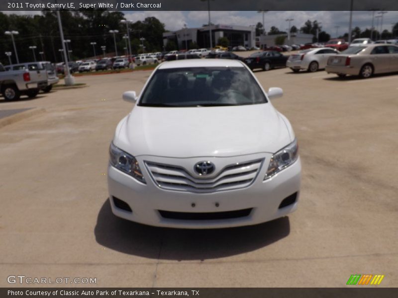 Super White / Dark Charcoal 2011 Toyota Camry LE