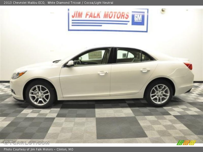 White Diamond Tricoat / Cocoa/Light Neutral 2013 Chevrolet Malibu ECO