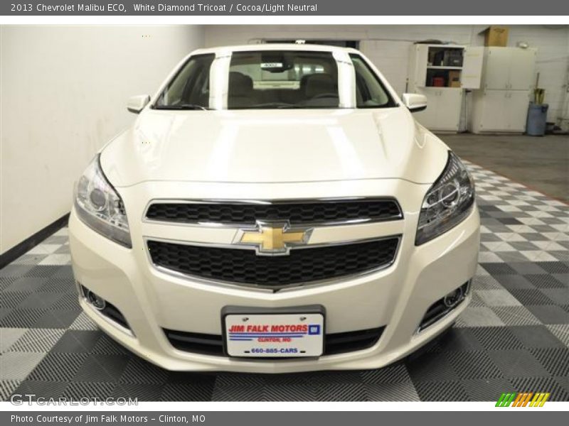 White Diamond Tricoat / Cocoa/Light Neutral 2013 Chevrolet Malibu ECO