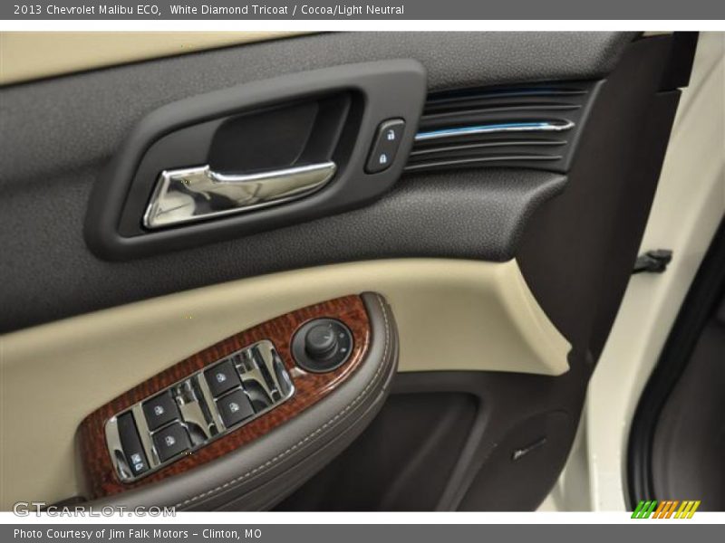 White Diamond Tricoat / Cocoa/Light Neutral 2013 Chevrolet Malibu ECO