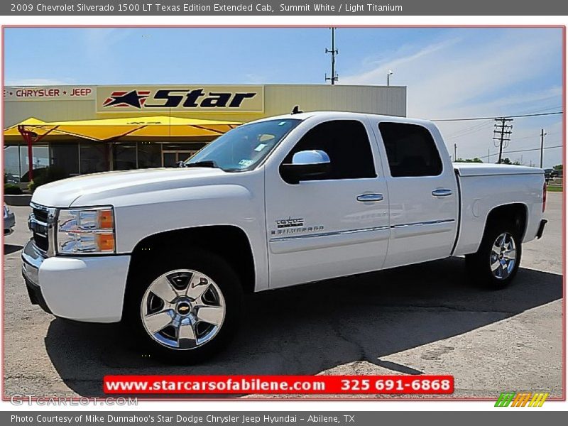 Summit White / Light Titanium 2009 Chevrolet Silverado 1500 LT Texas Edition Extended Cab