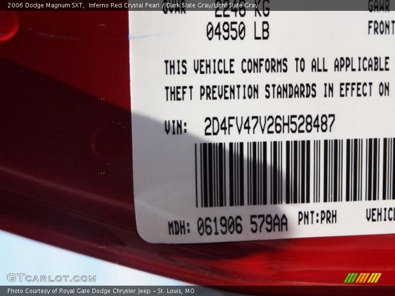 Inferno Red Crystal Pearl / Dark Slate Gray/Light Slate Gray 2006 Dodge Magnum SXT