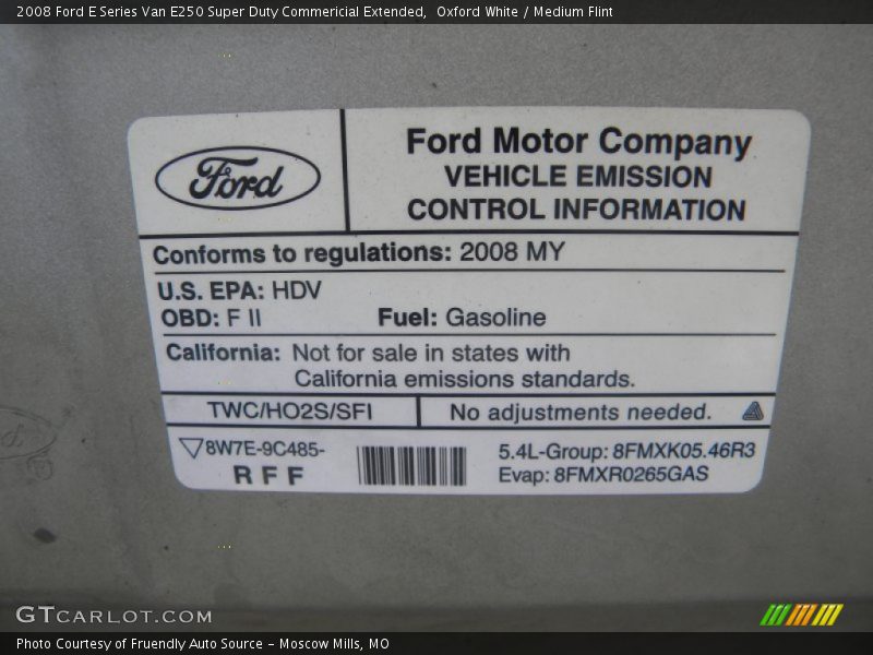 Oxford White / Medium Flint 2008 Ford E Series Van E250 Super Duty Commericial Extended