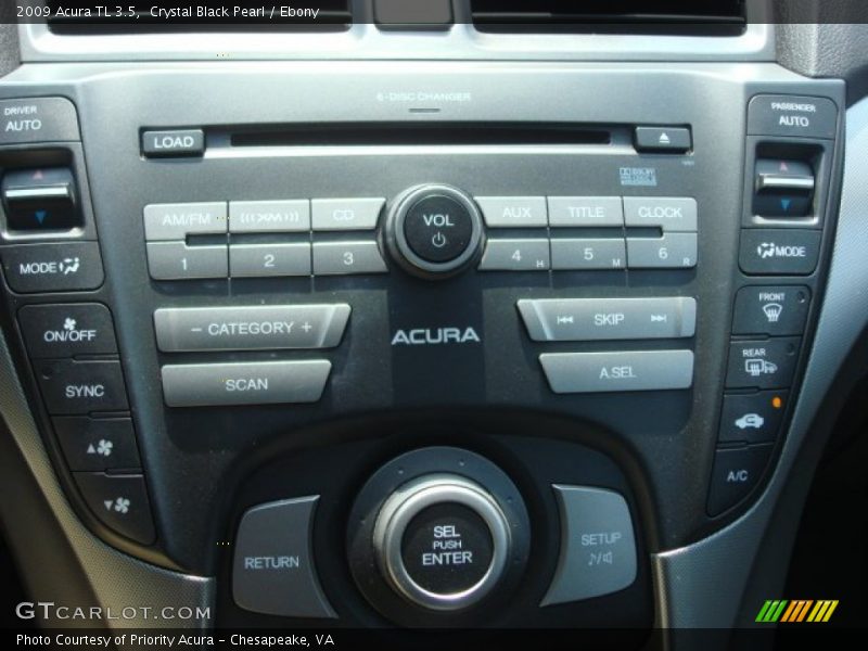Crystal Black Pearl / Ebony 2009 Acura TL 3.5