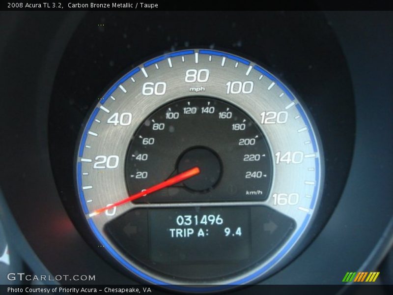 Carbon Bronze Metallic / Taupe 2008 Acura TL 3.2