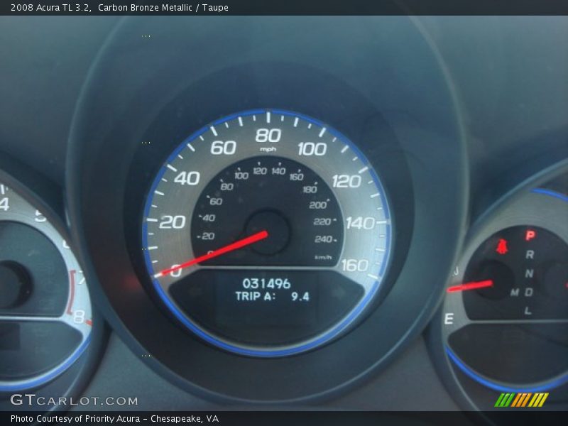 Carbon Bronze Metallic / Taupe 2008 Acura TL 3.2