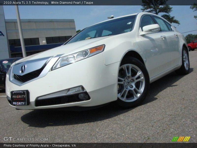 White Diamond Pearl / Taupe 2010 Acura TL 3.5 Technology