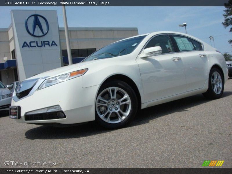 White Diamond Pearl / Taupe 2010 Acura TL 3.5 Technology