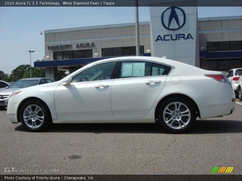 White Diamond Pearl / Taupe 2010 Acura TL 3.5 Technology