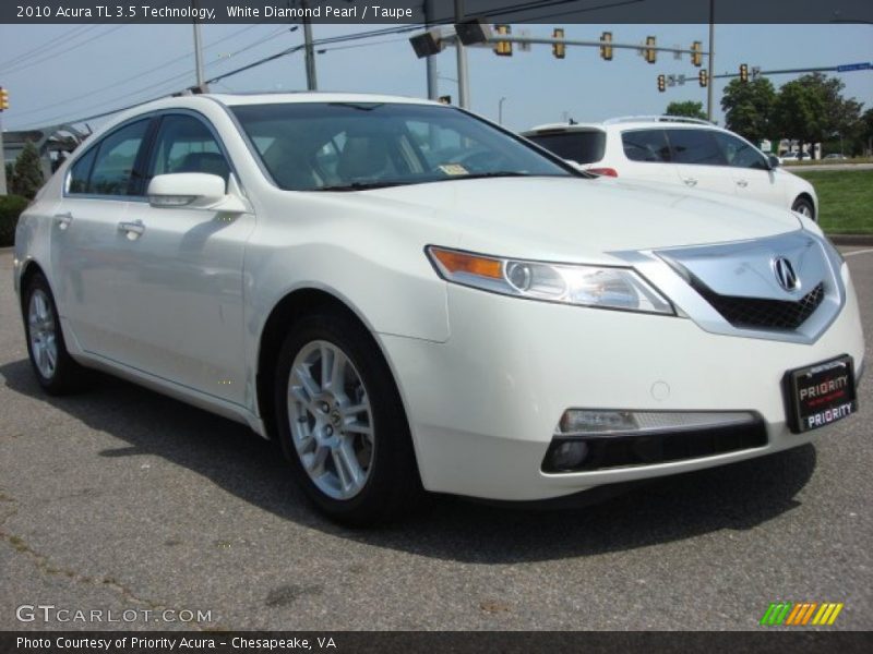 White Diamond Pearl / Taupe 2010 Acura TL 3.5 Technology