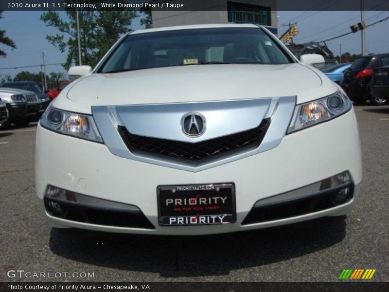 White Diamond Pearl / Taupe 2010 Acura TL 3.5 Technology