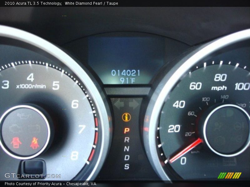 White Diamond Pearl / Taupe 2010 Acura TL 3.5 Technology