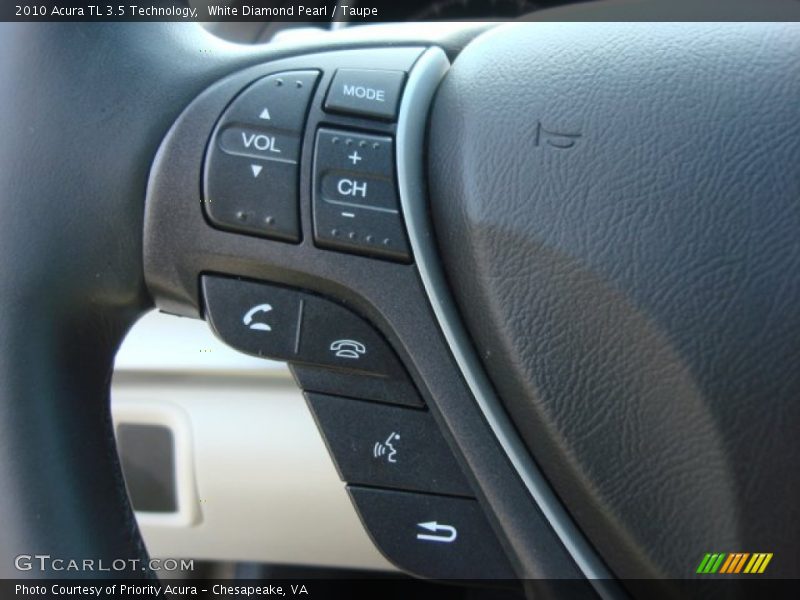 White Diamond Pearl / Taupe 2010 Acura TL 3.5 Technology
