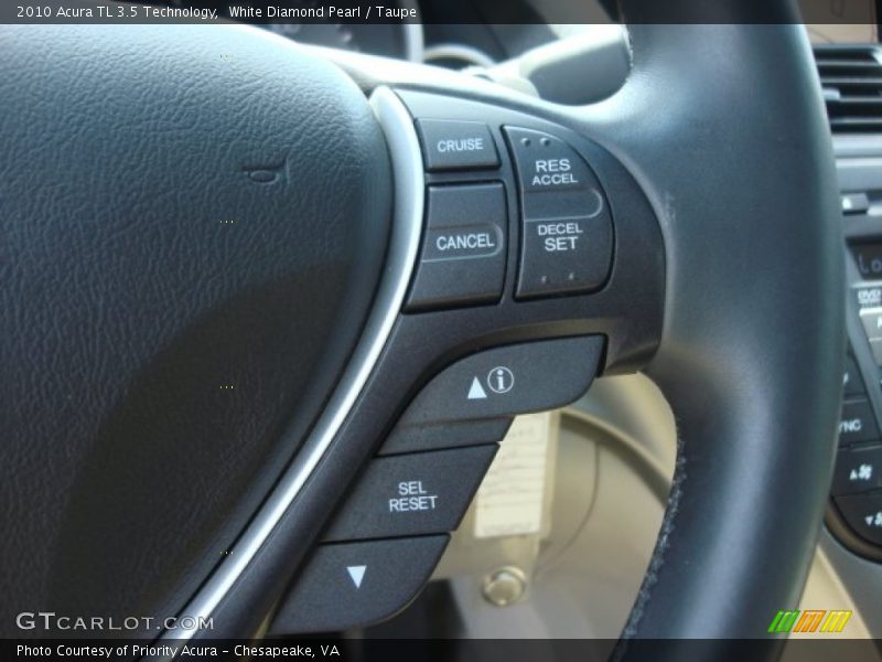 White Diamond Pearl / Taupe 2010 Acura TL 3.5 Technology