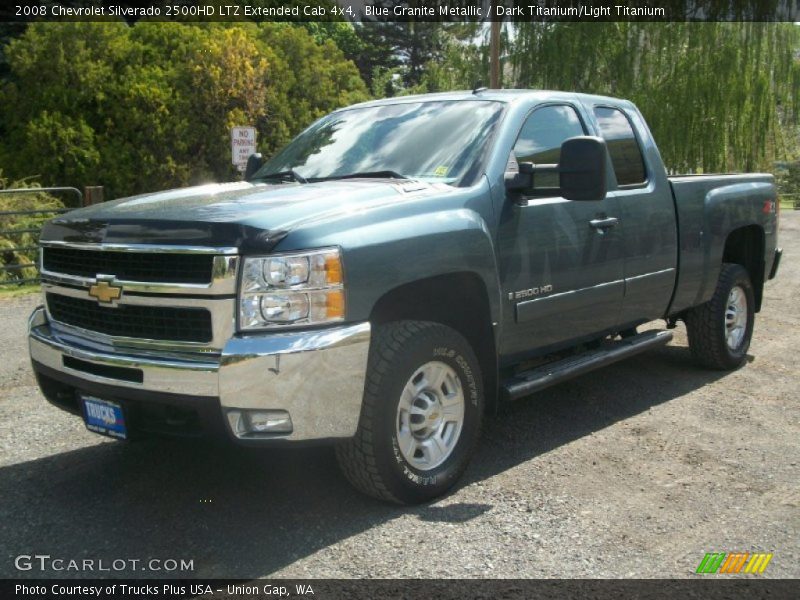 Blue Granite Metallic / Dark Titanium/Light Titanium 2008 Chevrolet Silverado 2500HD LTZ Extended Cab 4x4