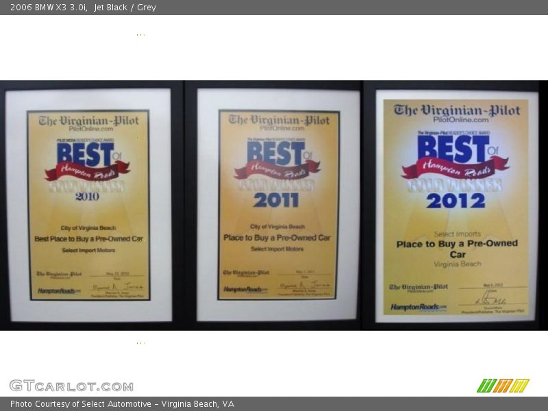 Jet Black / Grey 2006 BMW X3 3.0i