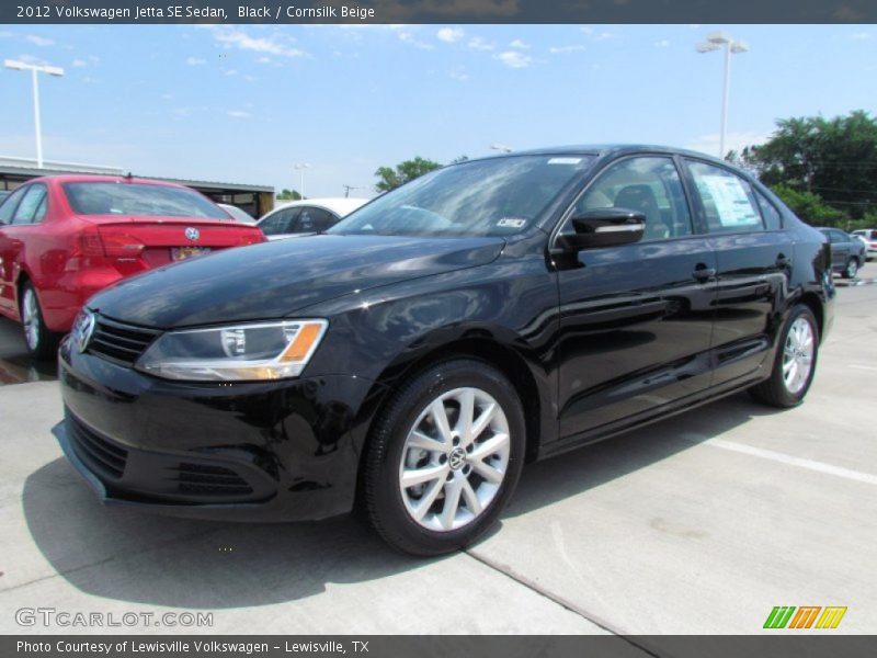 Black / Cornsilk Beige 2012 Volkswagen Jetta SE Sedan