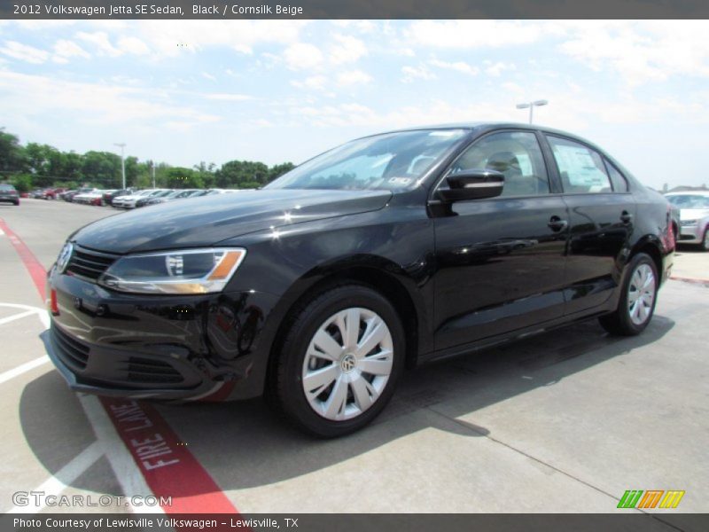 Black / Cornsilk Beige 2012 Volkswagen Jetta SE Sedan