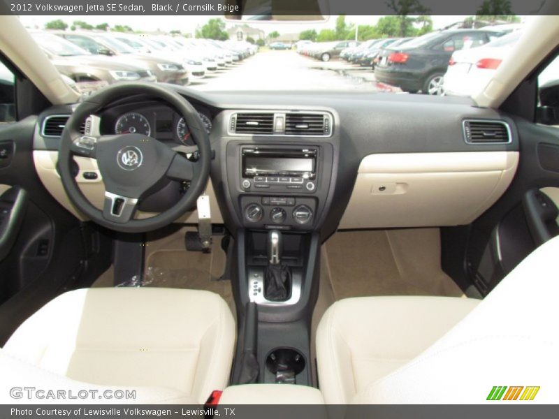 Black / Cornsilk Beige 2012 Volkswagen Jetta SE Sedan
