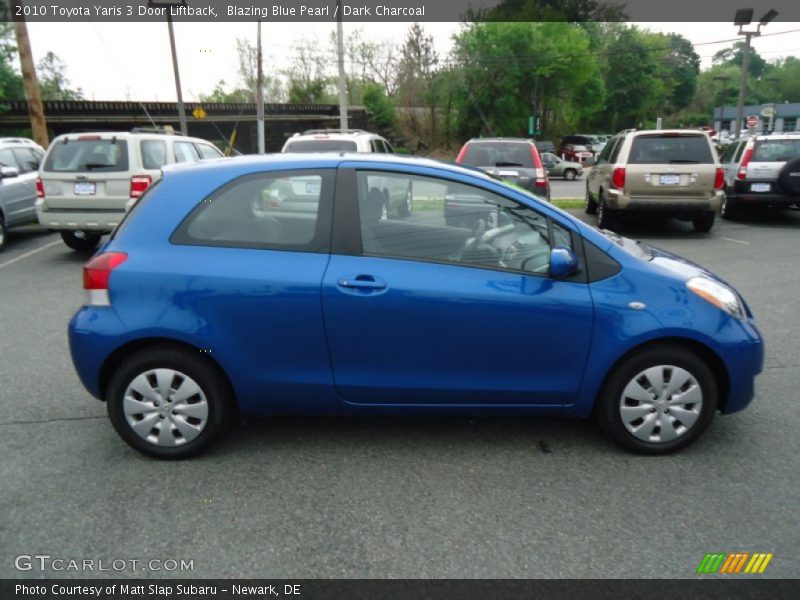 Blazing Blue Pearl / Dark Charcoal 2010 Toyota Yaris 3 Door Liftback