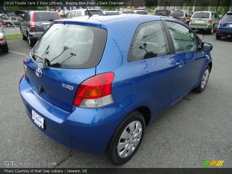 Blazing Blue Pearl / Dark Charcoal 2010 Toyota Yaris 3 Door Liftback