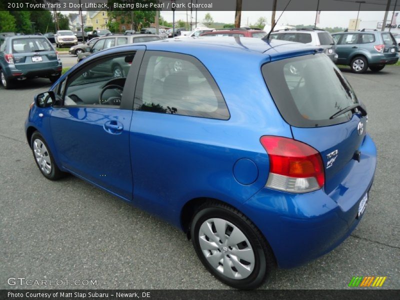 Blazing Blue Pearl / Dark Charcoal 2010 Toyota Yaris 3 Door Liftback