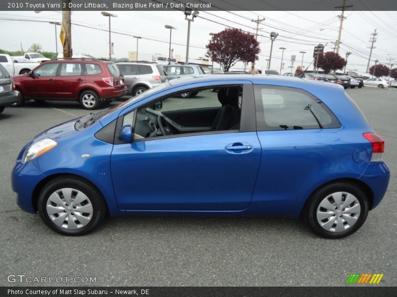 Blazing Blue Pearl / Dark Charcoal 2010 Toyota Yaris 3 Door Liftback